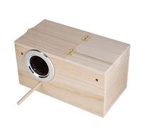 Cosiki Casa Nido de Pájaros de Madera para Mascotas Caja de Cría Duradera para Loros, Segura y Conveniente para Periquitos, Psittacula Agapornis, Loros Cockatiel, Burlywood, 9.6x5.1x5.1in (Apertura
