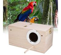 Cosiki Casa Nido de Pájaros de Madera para Mascotas Caja de Cría Duradera para Loros, Segura y Conveniente para Periquitos, Psittacula Agapornis, Loros Cockatiel, Burlywood, 9.6x5.1x5.1in (Apertura