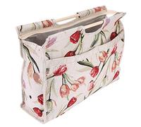 Cosiki Compras Locas Bolsa de Tejer Organizador de Hilo Bolsa de Almacenamiento de Agujas de Tejer, 1pc Exquisita Bolsa de Almacenamiento de Tela Tejida con Mango de Madera para Her