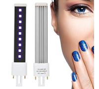 Cosiki Compras Locas Bombilla de lámpara de uñas LED UV, 365 + 405nm Fuente de luz Doble 9W Gel de uñas Secado de curado Tubo de luz Bombilla de Repuesto