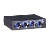Cosiki Controlador de Velocidad y Temperatura del Ventilador que Reduce Silenciosamente el Calor para PC con Pantalla LED Azul 4 Canales para la Gestión del Ventilador de la Computadora