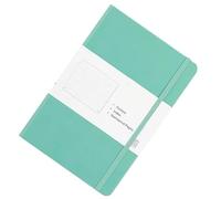 Cosiki Cuaderno A5 con Cubierta de Cuero PU Verde, Diario de Viaje para Escuela, Oficina, Uso Familiar con Páginas Punteadas