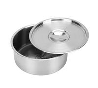 Cosiki Cuenco Humeante de Acero Inoxidable 304 con Tapa, Olla Arrocera Espesa a Prueba de Calor para Cocinar con Sello Hermético, Distribución Uniforme del Calor (17cm)
