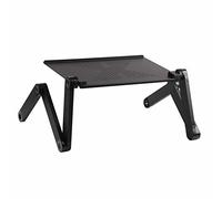 Cosiki Escritorio Portátil Ajustable para Ordenador Portátil con Ventilador de Refrigeración para sofá Cama, Color Negro, Cuenta con Ventilación de Aire