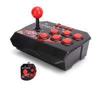 Cosiki Fight Stick Control Preciso Joystick con Cable para //PC, Controlador Black Red Street Fight para Entusiastas de los Juegos, ABSTamaño 8.3 X 5.9 X 2.4in