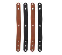 Cosiki Funda de Cuero para Látigo Hecha a Mano, Diseño Elegante para Látigos de Equitación, Cuero PU Negro y Marrón, 4 Uds.