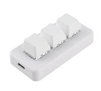 Cosiki Interfaz USB Teclado Macro Programable de 3 Teclas Retroiluminado RGB para Computadora, Diseño Ergonómico OSU Hecho de Material ABS de Primera Calidad (White)