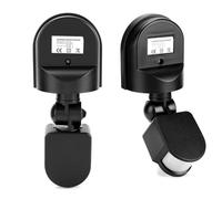 Cosiki Interruptor de Bombilla Eficiente con Sensor Infrarrojo Ajustable para Protección de Seguridad del Hogar Hecho de Material Plástico de Primera Calidad (BLACK)