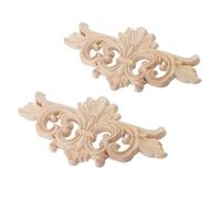 Cosiki Juego de Apliques Onlay de Calcomanías de Talla de Madera para Decoración de Muebles, Textura Realista, Estilo Elegante para el Hogar y el Hotel, 2 Piezas de 6,3 "* 3" para Gabinete, Puerta,