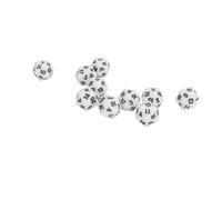 Cosiki Juego de Dados Poliédricos de Plástico Ligero, 10 Uds., Números Claros para Juegos de Mesa para Lecciones de Matemáticas (White)