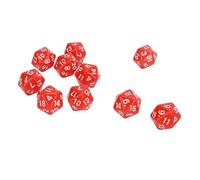 Cosiki Juego de Dados Poliédricos de Plástico Ligero, 10 Uds., Números Claros para Juegos de Mesa para Lecciones de Matemáticas (Rojo)
