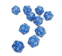 Cosiki Juego de Dados Poliédricos de Plástico Ligero, 10 Uds., Números Claros para Juegos de Mesa para Lecciones de Matemáticas (Blue)
