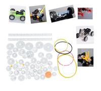 Cosiki Juego De Juguetes con Motor De Caja De Cambios De Robot DIY con 75 Uds. De Correas y Poleas De Engranajes De Plástico para Accesorios De Juguete Modelo