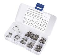 Cosiki Juego de Tornillos Prisioneros de Acero Inoxidable M3 A2-DIN916 con Caja de Almacenamiento para Accesorios de Herramientas Manuales, Duraderos y Fáciles de Operar para Proyectos y