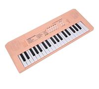 Cosiki Juguete de Teclado de Piano Eléctrico con 37 Teclas para Niños Principiantes Instrumento Educativo, 2 Tonos 16 Canciones Alimentación USB/AA para Diversión Musical, Blanco y Negro (Rosado)