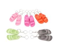 Cosiki Keychains Novedosos, Llaves de Zapato Universales 5 Pares de Zapato Llavero de Silicona Flip Keychain Multifuncional Mini Zapatillas Llavero para Billeteras Bolsas