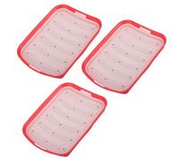 Cosiki Kit de Fabricación de Salchichas, Fabricante de Salchichas para Rellenos de de Moldeador 3pcs Silicona Horneado (rojo)