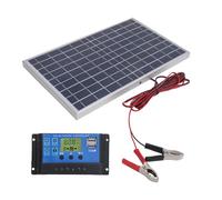 Cosiki Kit de Panel Solar de Alta e 10 W con Controlador de Carga de 30 A, Tamaño Compacto para Viajar, Adecuado para Baterías de 12 V, Silicio Policristalino