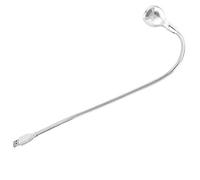 Cosiki Lámpara de Escritorio con Luz de Mesa LED USB de Cuello Largo Flexible, Material Metálico de Primera Calidad, Brillo Ajustable, para Lectura en Casa, Oficina, Escuela, Plateado o Negro (Luz