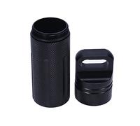 Cosiki Llavero de Aluminio Resistente Al Agua para Actividades Al Aire Libre, Contenedor con Sello de Cápsula para Acampar y Hacer Senderismo, Negro (BLACK)