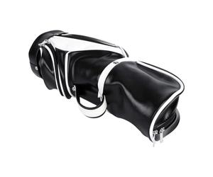 Cosiki Mini Bolsa de Vino con Aislamiento a Prueba de Agua, Portabotellas Portátil para Actividades Al Aire, 12x33cm (Blanco Negro)