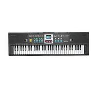 Cosiki Mini Piano Eléctrico de 61 Teclas, Juguete de Estudio Portátil Negro para Niños Principiantes con Micrófono, Altavoces Magnéticos Duales