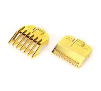 Cosiki Peine de Límite para Cortapelos, Herramienta de Recorte Profesional para Corte de Pelo Preciso, Uso Dual Húmedo y Seco para Peluquero, Dorado, 2 uds. (Calibre oro 1.5MM+4.5MM)