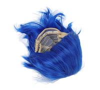 Cosiki Peluca de Pelo Sintético Azul Esponjoso Corto y Esponjoso para Hombre, Elegante, para Disfraz de Fiesta de Anime
