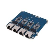 Cosiki Placa PCIe a 4 Canales 2,5G Eth, Adaptador Ethernet Plug and Play 2,5G con Chipset RTL8156 para Dispositivo Rasp Pi 5, Opciones de Montaje Superior e Inferior