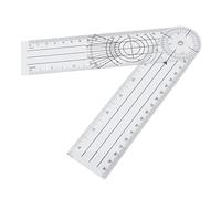 Cosiki Regla de ángulo, Herramienta de Medición de Geometría Ajustable Transparente para Artistas, Ingenieros, Profesores, 21,5x5cm