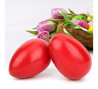 Cosiki Shakers de Huevos, Shakers de Huevos Instrumentos Musicales Musical Juguete de Madera de Madera para Bebés de Sellón de Uniforme (SY-63 Rojo)
