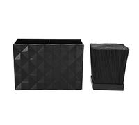 Cosiki Soporte de Corte para Peluquería, Soporte de Tijera para Estilista, una Caja de Tijeras de Cabello Caja de Almacenamiento de Gran Capacidad Organizador de Tocador para, Peines, Clips, (Black)