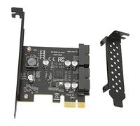 Cosiki Tarjeta de Expansión PCIE a USB 3,2, Condensadores Sólidos SMD de Alta Potencia, Puerto Dual para WinXP 8 10 11, Deflector de Metal (Tablero Negro de 19 Pines)