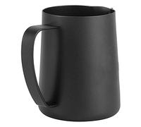Cosiki Taza de café con Leche, Jarra de Espuma de Acero Inoxidable 304 Exquisita, Negra Mate, para Hacer Arte en café en Casa, 10,1 Oz (Cisne 400ml)