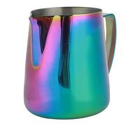 Cosiki Taza de Espuma Colorida de Acero Inoxidable para café con Leche, Ergonómico para Bar y Uso Doméstico, 1 Taza de Espuma, Verde, como Se Muestra en la Imagen, 6,9 Oz ~ 9,3 Oz (400ml)