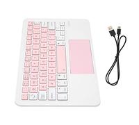 Cosiki Teclado Inalámbrico, Teclado de Operación Sensible Al Tacto Múltiple, Recargable Portátil Ligero con Cómodo Efecto de Rebote, Ideal para Tableta iOS 2021 Matepad 11 (Blanco Rosado)