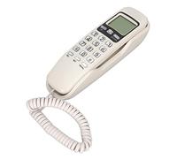 Cosiki Teléfono de Pared con Cable Teléfono Retro con Pantalla LCD para Hogar Oficina Mini Tamaño Premium ABS 1 Unidad (White)