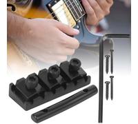Cosiki Tuerca de Bloqueo de Cuerda de Guitarra Eléctrica, Barra de Retención de Cabezal de Aleación de Zinc Duradera, Fácil de Instalar para Guitarristas (Negro (GE99))
