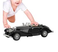 Cosiki Vintage Kid Pull Back Car Toy Vehículo de Aleación de Alta Simulación para Niño Bebé Rojo Negro Blanco 6.5 * 2.4 * 1.8in 3 * AG13 Btntery Cumpleaños Navidad Regalo de Año Nuevo (Black)
