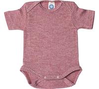 Cosilana Body de bebé manga corta 91052 BW/lana/seda (rojo jaspeado, 62-68), Color rojo vino., 62/68 cm