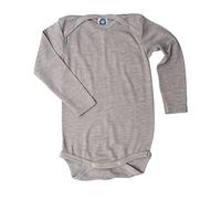 Cosilana, Body de manga larga, 70% lana (kbT), 30% seda., gris (melange), 74/80 cm
