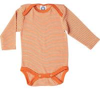 Cosilana Body de manga larga para bebé 71053, lana y seda., Color naranja a rayas., 50/56 cm