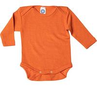 Cosilana Body de manga larga para bebé - Ropa de bebé esponjosa de suave mezcla de lana y seda, ideal para verano e invierno, certificado GOTS y 100% producido regionalmente, naranja, 50-56