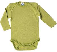 Cosilana Body de manga larga para bebé - Ropa de bebé esponjosa de suave mezcla de lana y seda, ideal para verano e invierno, certificado GOTS y 100% producido regionalmente, Verde musgo., 62-68