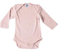 Cosilana Body de manga larga para bebé - Ropa de bebé mullida de suave mezcla de lana y seda, ideal para verano e invierno, certificado GOTS y 100% producción regional, Pink Melange 62, 50-56