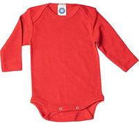 Cosilana Body de manga larga para bebé - Ropa de bebé mullida de suave mezcla de lana y seda, ideal para verano e invierno, certificado GOTS y 100% producción regional, rojo, 62-68