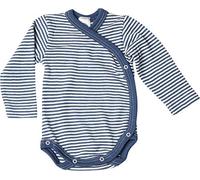 Cosilana Body para bebé hecho de 70% lana y 30% seda, Azul Océano Riñuelos, 62/68 cm