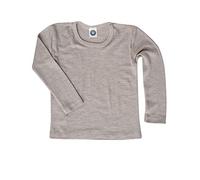 Cosilana Camisa para niños - Jersey - Camiseta de manga larga de lana virgen de kbT y seda, gris (melange), 92 cm