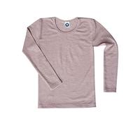 Cosilana Camisa para niños - Jersey - Camiseta de manga larga de lana virgen de kbT y seda, Rosa melange., 92 cm