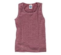 Cosilana, Camiseta de tirantes para niños, 45 % algodón KBA, 35 % lana, 20 % seda (rojo vino jaspeado) Color rojo vino. 92 cm